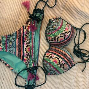 Shade & Shore Multicolor Paisley Bikini Set